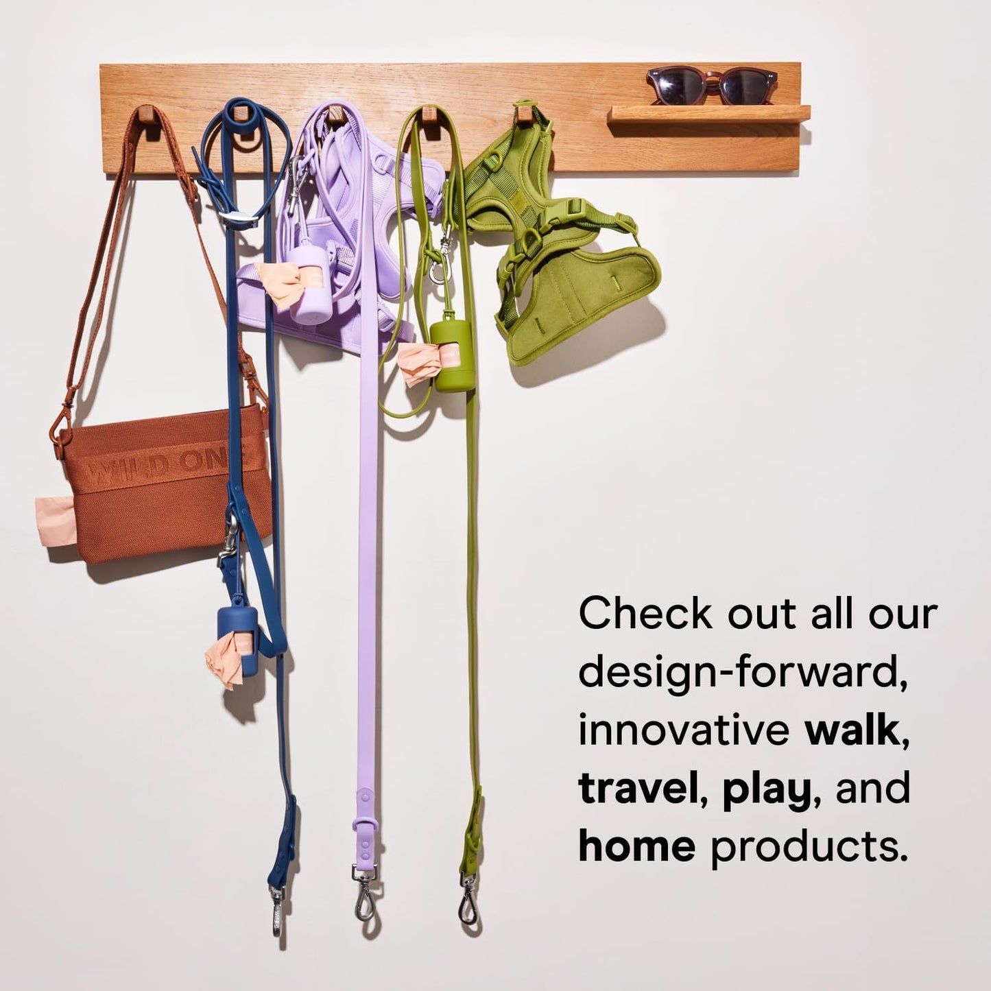 Dog Poop Bag Holder and Dispenser with Leash Attachment, Leak Proof, Easy Twist Top for Refills, Includes 1 Roll Bags, Black